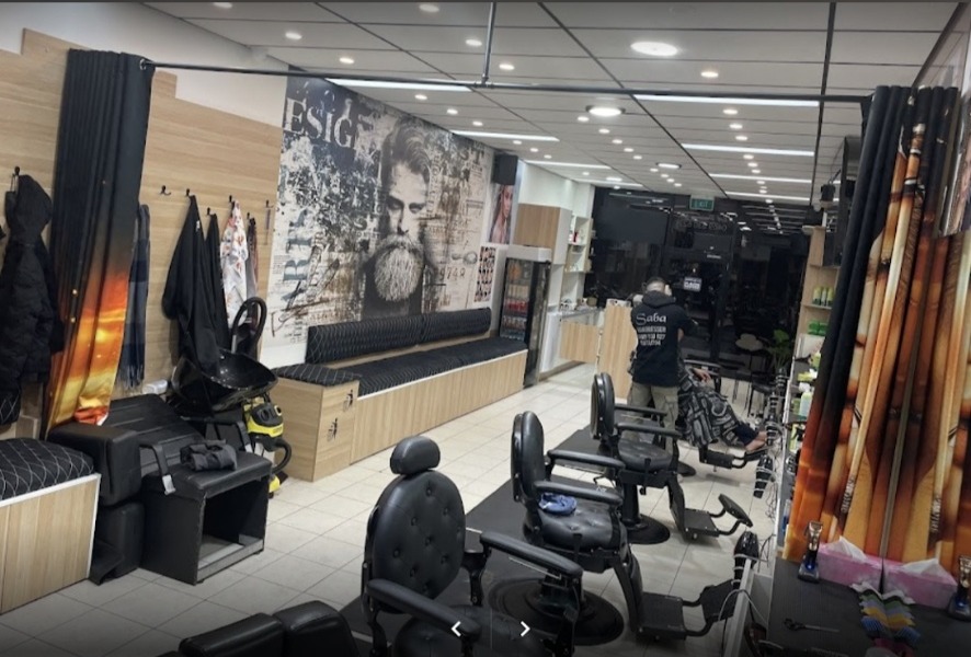Interior of a modern barbershop and hair salon